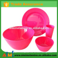 Solid color unbreakable melamine plastic ware set